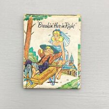 Vintage BREAKIN' HER IN RIGHT Matchbook Harmony Hill Bowling Rec Caro Michigan picture