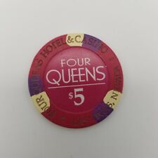 Four Queens  $5.00  Casino Chip  Red  Color , 3 PUR / 3CRM  Obsolete picture