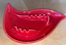 Vintage MCM Rare Red Ashtray Art 155 Pottery Ceramic Made by California USA Cool picture