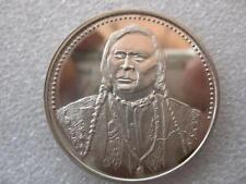 1.OZ CHIEF OURAY UTE AMERICAN NATIVE INDIAN TRIBAL NATIONS .925 SILVER COIN+GOLD picture