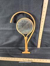 Antique Bent Wood Primitive Mirror Early Wooden Neck Resting Shaving Grooming  picture