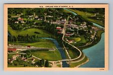 Murphy NC-North Carolina, Airplane View City, River, Vintage Postcard picture