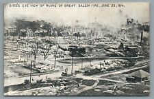 Bird's Eye View of Ruins of Great Salem Fire June 25th 1914 Vintage Postcard picture