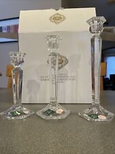 Shannon Crystal - Set Of 3 - Assorted Size Harmony Candlesticks - NEW picture