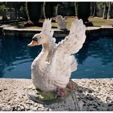 Grand Life Size Majestic Swan Wings Raised Home Garden Gallery Statue Sculpture picture