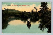 Fremont OH Canoeing On Sandusky River Ohio c1912 Vintage Postcard picture