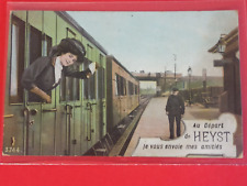 CPA - Belgium HEYST Train with a Woman - Au Départ 1909 picture