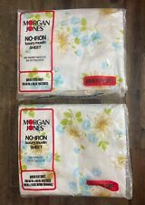 *NEW* Vintage Morgan Jones No Iron Muslin Queen Fitted & Flat Sheet NOS USA picture