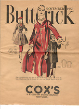 November 1954 Butterick Pattern Advertisement from Cox's in Fort Worth, Texas picture