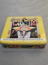 Mary Engelbreit SHE WHO LAUGHS LAST Metal Tin Storage Hinged Box Yellow Floral picture