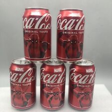 Marvel Coca Cola Deadpool Cans UNOPENED 5-Piece of 12oz per Can. *READ picture