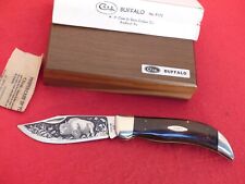 Case XX USA Buffalo Shaw Leibowitz etch mint Buffalo knife in walnut display box picture