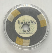 Harrah's $25 Reno Lake Tahoe Nevada Casino Chip Black SmKey Mold 1960 Drilled picture