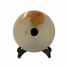 Chinese Natural White Brown Stone Round Fengshui Home Decor Display ws1836 picture