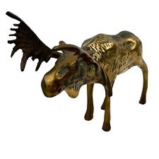 Brass Moose full Antlers Figurine 7