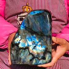 2800g Natural Dazzling Labradorite Quartz Crystal Rough Polished Specimen KH562 picture