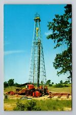 Yazoo City MS-Mississippi, Oil Drilling Rig, Antique, Vintage Souvenir Postcard picture