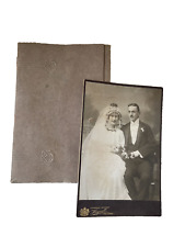 Wedding Portrait 1890's Early 1900's AJ Hagnell Halmstad Sweden Antique picture