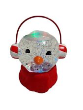 Cracker Barrel Color Changing Light Up Snowman Glitter Snow Globe Preowned Works picture