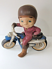 Vtg Atlantic Mold Boy / Girl on Motorcycle MAC Ceramic Statue Hand Painted #HT picture