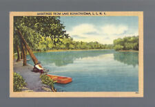 c.1940s Greetings From Lake Ronkonkoma Long Island New York NY Postcard POSTED picture