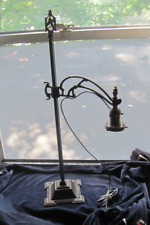 Original Vintage Antique Art Deco Adjustable Cast Iron Bridge Table Lamp Rewired picture