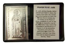 Metal Catholic Patron Saint Jude Plaque with Prayer Leatherette Pocket Folder picture