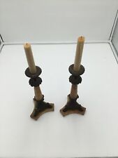 Rare Pair 19th Century French Sienna Mercury Marble Candlesticks picture
