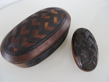 African tribal wooden Tukula boxes (2) from the Kuba ethnic group Congo picture