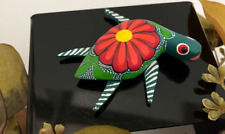 Sea Turtle Oaxacan Alebrije Copal Wood Carving Hand Painted Mexico Folk Art picture