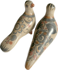 Vintage Traditional Pair of Tonala Pottery Love Birds picture