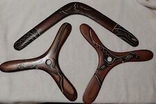 3 - Vintage Australian and Other Wooden Boomerang picture