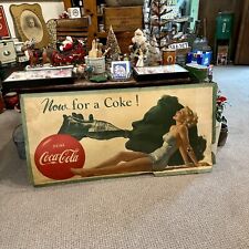 Vintage Cardstock 1951 Coca Cola Soda Sign Now Lets Have A Coke Women picture