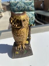 Vintage Cast Iron Owl Coin Bank from the Book of Knowledge Collection 7