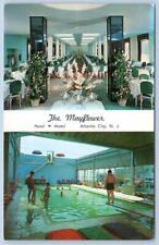 1950's MAYFLOWER HOTEL MOTEL SWIMMING POOL DINING ROOM INTERIOR ATLANTIC CITY NJ picture