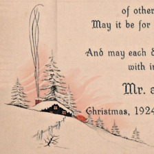 1924 Hearty Greetings Merry Christmas Fred S Pewter Rockbridge Illinois picture