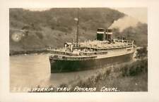 Vintage SS California Panama Canal Zone RPPC 30s Photo Postcard Steamer picture