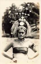 1936 RPPC Native Samoan High Chief Daughter Beautiful Pago Pago Crown Stunning picture