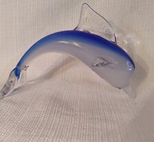 Vintage Hand Blown Art Glass Dolphin 7