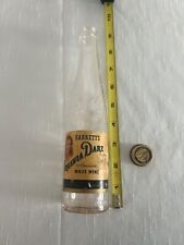 SMALL 2/5 PINT GARRETT'S VIRGINIA DARE WHITE WINE BOTTLE EMB WITH LABELS & CAP picture