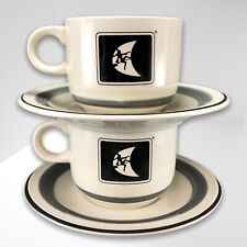 Vintage Ditch Witch Construction Two Coffee Mug Cup & Saucers Set Celebrity Rare picture