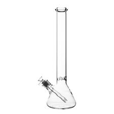 16In Heavy Super Glass Bong Clear 9mm Thick Hookah Water Pipe 14mm Bowl USA picture