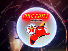 Texaco Fire Chief Gasoline Oil Gas Vivid LED Neon Sign Light Lamp With Dimmer picture