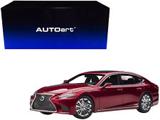 Lexus LS500h Morello Red Metallic with Chrome Wheels 1/18 Model Car by Autoart picture
