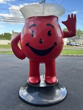 Rare Vintage STORE DISPLAY KOOL-AID MAN 3 FOOT TALL RED ADVERTISING SIGN picture