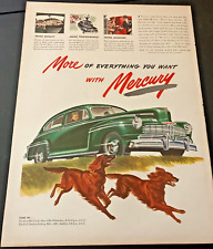 1946 Mercury - Vintage Original Illustrated Print Ad / Wall Art - Running Dogs picture