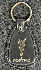 Us Vintage Keychain Pontiac Black With Gold Lettering picture