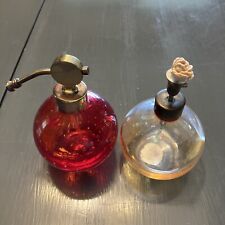 2 I W Rice Perfum Bottles Vintage Red Golden Bubbles S4  picture