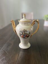 Vintage Kingwood Victorian Gold Edged Coffee Tea Pot 22 qt golf picture