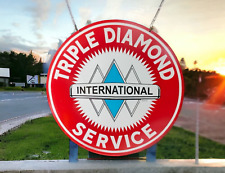 TRIPLE DIAMOND SERVICE   ENAMEL  SIGN  48 INCHES 4 FEET  DSP SIGN picture